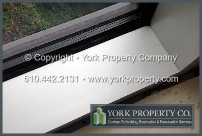 We get scratches off of anodized aluminum window sills and repair scratched anodized aluminum window frames.