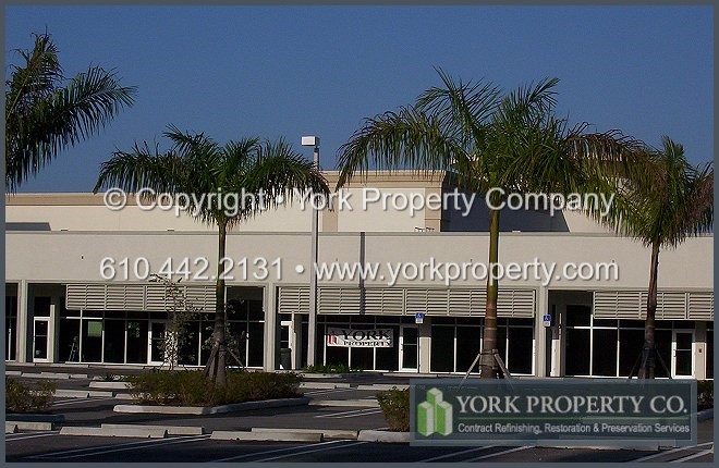 Clear metal strip plaza storefront window mullion oxidized and acid etching refinishing.