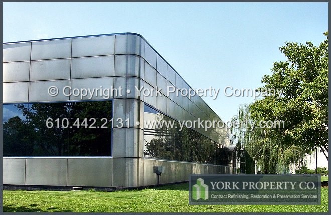 Cleaning, restoring, protecting, refurbishing, refinishing and maintaining exterior stainless steel panels.