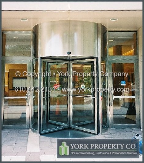 Stainless steel doors and frames that are iron oxide rust stained, pitted, surface scratched requires stainless steel cleaning. Oxidized, salt corroded, sun weathered, bleached, acid etched, chemically stained and damaged requires stainless steel refinishing to protect the stainless steel finish.