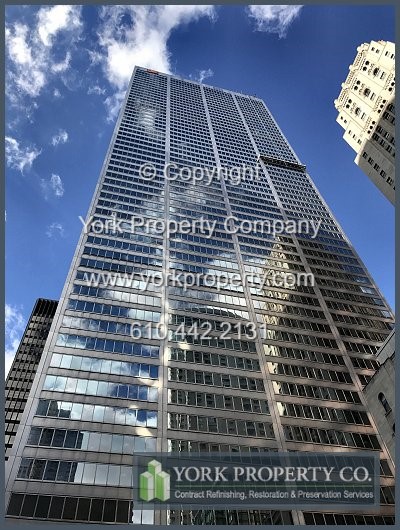 Cleaning old stainless steel building exteriors, repairing interior damaged stainless steel wall paneling, removing scratches and refinishing stainless steel panels, frames and stainless steel entrances.